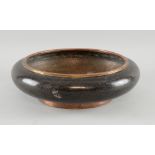 Chinese cloisonne bowl, the black ground decorated with two dragons chasing the flaming pearl,