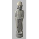 Composite stone figure of a Buddhist monk, height 120cm,