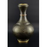 20th century Chinese cloisonne vase, the black ground with scrolling floral and geometric