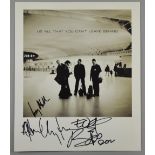 U2 All That You Can't Leave Behind, promotional poster signed by all four in black maker including