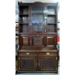 Early 20th century walnut bookcase cabinet