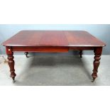 Mahogany dining table with extra leaf,