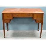 Oak dressing table of five drawers