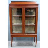 Mahogany and satinwood crossbanded display cabinet