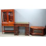 Mahogany desk, tv cabinet, mahogany display cabinet