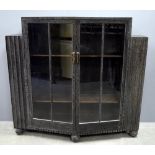 Art Deco cabinet, oak in the manner of Ambrose Heal, in 'smoked' and limed oak and with visible