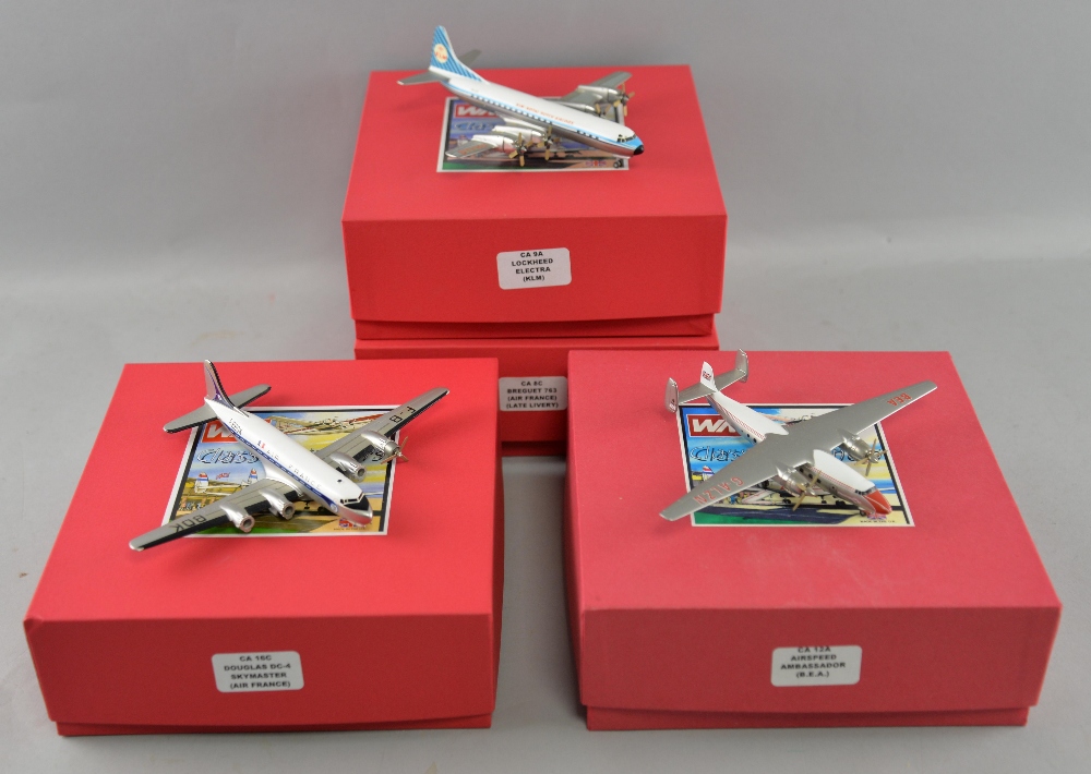 Twenty one WM Classic Airliners die-cast painted aircraft models, to include, Douglas DC-7C,