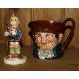 Royal Doulton character jug - Old Charley and Hummel figure model no.