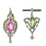 A selection of early 20th century paste jewellery, to include a pink and colourless paste openwork