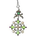 An early 20th century paste pendant, of openwork design, the pink, green and colourless paste