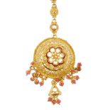 (34292) A selection of Asian gold jewellery. To include two bib necklaces, four matching bangles,