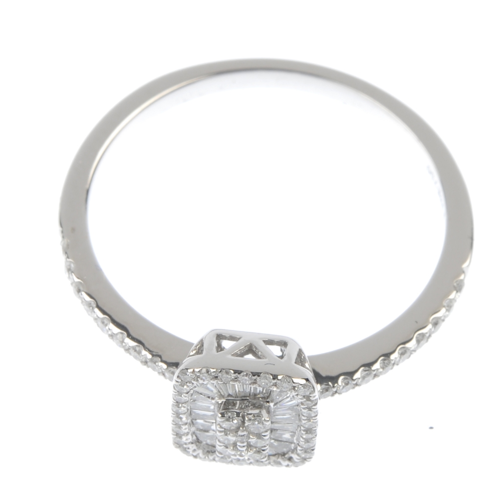 * A diamond cluster ring. The vari-shape diamond rectangular-shape cluster, to the brilliant-cut - Image 2 of 2