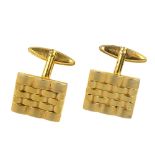 Two pairs of 9ct gold cufflinks. To include a pair of early 20th century rectangular cufflinks