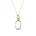 A moonstone pendant and a belcher-link chain. To include an oval moonstone cabochon pendant,