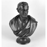 A 19th century Wedgwood black basalt library bust, of the Duke of Wellington (Arthur Wellesley,