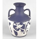 A 20th century Wedgwood 'Portland' vase, of twin handled baluster form, decorated with scene of