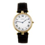 CARTIER - a Vendome wrist watch. Stamped 18k with poincon. Numbered 810032927. Signed quartz calibre