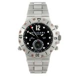 BULGARI - a gentleman's Scuba GMT 3 Timezone bracelet watch. Reference SD 38 SGMT, serial D2961.