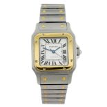 CARTIER - a Santos bracelet watch. Reference 2823, serial 851858CE. Signed automatic calibre 049.