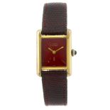 CARTIER - a Must De Cartier Tank wrist watch. Reference 3 121259. Signed manual wind calibre 78-1.