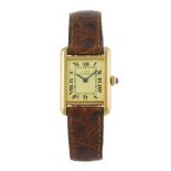 CARTIER - a Must De Cartier Tank wrist watch. Stamped 925. Numbered 112927 5057001. Signed quartz