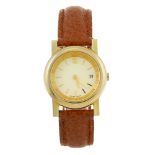 BULGARI - a lady's Amphitheater wrist watch. Yellow metal case, stamped 750 18k with poincon.