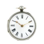 An open face pocket watch by Cameron & Son. Base metal case. Signed key wind full plate fusee and