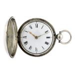 A silver open face pocket watch by Camm. Silver case with engraved case back, hallmarked London