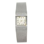 ROLEX - a lady's Precision bracelet watch. Circa 1972. White metal case, stamped 18k 0,750 with
