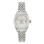 ROLEX - a lady's Oyster Perpetual Date bracelet watch. Circa 2000. Stainless steel case with