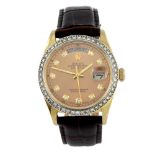 ROLEX - a gentleman's Oyster Perpetual Day-Date wrist watch. Circa 1978. 18ct yellow gold case