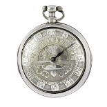A pair case pocket watch by Henry Bonson. Silver cases, hallmarked London 1814. Signed key wind full