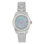 ROLEX - a lady's Oyster Perpetual Datejust bracelet watch. Circa 2000. 18ct white gold case with