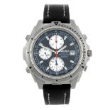 SEIKO - a gentleman's SQ100 chronograph wrist watch. Stainless steel case with calibrated bezel.