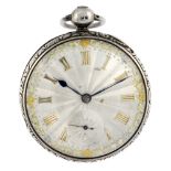 An open face pocket watch by Igglesden. Silver case, hallmarked London 1831. Signed key wind full