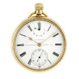 An open face pocket watch by G. E. Frodsham. 18ct gold case, hallmarked London 1870. Signed