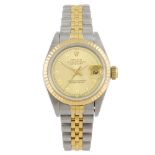 ROLEX - a lady's Oyster Perpetual Datejust bracelet watch. Circa 1987. Stainless steel case with