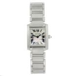 CARTIER - a Tank Francaise bracelet watch. Stainless steel case. Reference 2384, serial 837483UF.