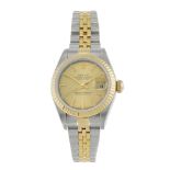 ROLEX - a lady's Oyster Perpetual Datejust bracelet watch. Circa 1999. Stainless steel case with