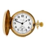 A repeater pocket watch by Hamilton. Stamped 14K, yellow metal case. Numbered 2322. Unsigned keyless