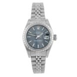 ROLEX - a lady's Oyster Perpetual Date bracelet watch. Circa 2002. Stainless steel case with