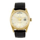 ROLEX - a gentleman's Oyster Perpetual Day-Date wrist watch. Circa 1979. 18ct yellow gold case