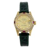 ROLEX - a lady's Oyster Perpetual Datejust wrist watch. Circa 1986. 18ct yellow gold case with