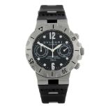 BULGARI - a gentleman's Scuba chronograph wrist watch. Stainless steel case with calibrated bezel.