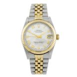ROLEX - a mid-size Oyster Perpetual Datejust bracelet watch. Circa 1997. Stainless steel case with