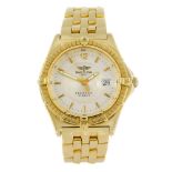 BREITLING - a gentleman's Perpetual Sirius bracelet watch. 18ct yellow gold case with calibrated