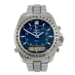 BREITLING - a gentleman's Navitimer Pluton bracelet watch. Stainless steel case with calibrated