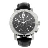 BULGARI - a gentleman's Bulgari chronograph wrist watch. Stainless steel case. Reference BB 42 SL