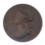 London, Kensington International Exhibition 1862, bronze medal by Ottley, young bust of Victoria