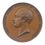 The Great Exhibition 1851, bronze For Services medal, by W Wyon, bust of Prince Albert left, rev FOR